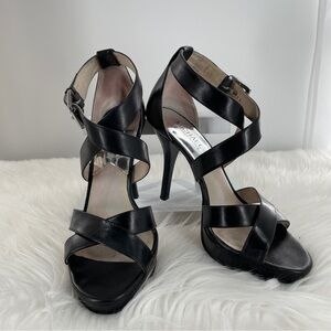 Michael Kors Evie Black Leather Platform